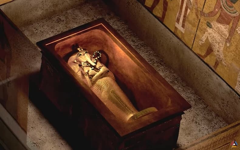 Гроб для упокоения фараонов. Кварцитовый саркофаг Тутанхамона. Гробница фараона Тутанхамона. Кварцитовый саркофаг в гробнице Тутанхамона.