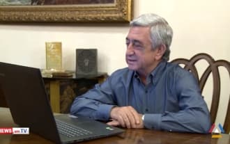 Serzh Sargsyan monitors the restoration of the Amaras monastery complex Serzh Sargsyan monitors the restoration of the Amaras monastery complex