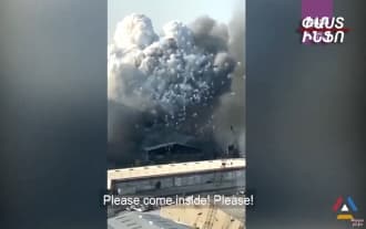 Video of the explosion in Beirut from the closest distance Video of the explosion in Beirut from the closest distance