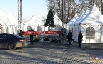 At the Artsakh citizens’ request, Christmas tree disassembled at the moment. At the Artsakh citizens’ request, Christmas tree disassembled at the moment.