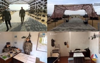 Из Парка военных трофеев в Баку убрали манекены и каски армянских военнослужащих